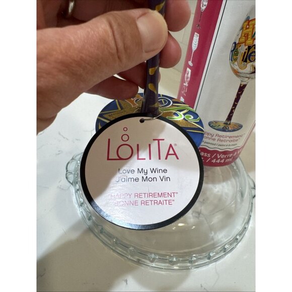 Lolita "Happy Retirement" Wine Glass Hand Painted 15oz “Bonnie Retraite” - Picture 10 of 16